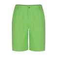 thumbnail image 6 of YLSDY Men's Shorts Trendy 2025 Casual Cotton Linen Button Elastic Waist Summer Beach Golf Shorts with Multi-Pocket Green M, 6 of 6
