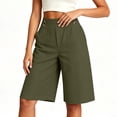 thumbnail image 3 of Elvqul Womens Wide Leg Shorts Loose Bermuda Shorts Elastic Waist Holiday with Pocket Beach Solid Summer Shorts for Women, 3 of 4