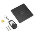 thumbnail image 1 of 1 Way Tempered Glass Panel Smart Touch Switch with Wireless Remote Control (Black), 1 of 10