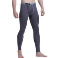 thumbnail image 2 of Mikilon Men Solid Casual Tight Base High Waist Breathable Keep Warm Ankle-Length Pants, 2 of 4