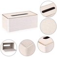 thumbnail image 4 of Household Rectangular Linen Tissue Box with Decorative Gold Line - Tissue Paper Holder Tissue Cover Holder Tissue Storage, 4 of 5