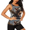 thumbnail image 2 of Bixox Women's Steampunk Squirrel Pilot Printed Sleeveless Fitness Workout Running Quick-Dry Tank Top, 2 of 5
