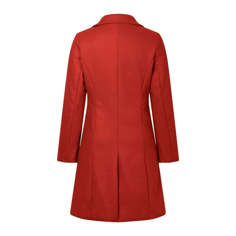 UAYOTSE Women's Winter Jacket Double- Wool Blend Warm Long Trench