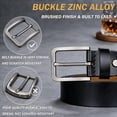 thumbnail image 4 of JingHao Mens Belt Big and Tall 30"-65",Genuine Leather Belts for Men,Casual Work Dress Jeans Belt,Black Brown Width 1.45(52"-54"/Belt Length 150cm, Black), 4 of 7