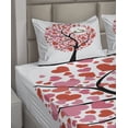 thumbnail image 2 of Ambesonne Bird Fitted & Top Sheet Set with Shams, Nature Flirting Birds, Red White Black, 2 of 4