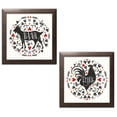 thumbnail image 1 of Gango Home Decor Contemporary Otomi Farm VIII & Otomi Farm IX by Veronique Charron (Ready to Hang); Two 12x12in Brown Framed Prints, 1 of 5