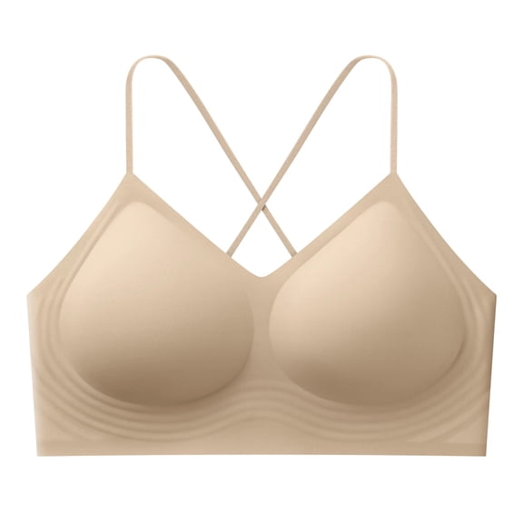 Wirefree Seamless Bras for Women Crisscross Back Adjustable Straps Gentle Support Everyday Bralette