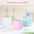 thumbnail image 6 of Unique Bargains Toothbrush Holders Bathroom Toothbrush Holders Toothbrush Storage Organizers 4.69"x3.62"x3.73" Pink, 6 of 7