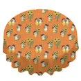 thumbnail image 2 of Sunflower and Figure Orange Pattern Round Tablecloth 70"x70", Wrinkle Resistant Wipeable Table Cover for Kitchen Dining Room Picnic Patio and Party, 2 of 6