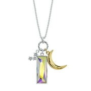 Believe by Brilliance 14Kt Gold Flash Plated Cubic Zirconia and Crystal "I Love You to the Moon & Back" Pendant Necklace, 18"+2"