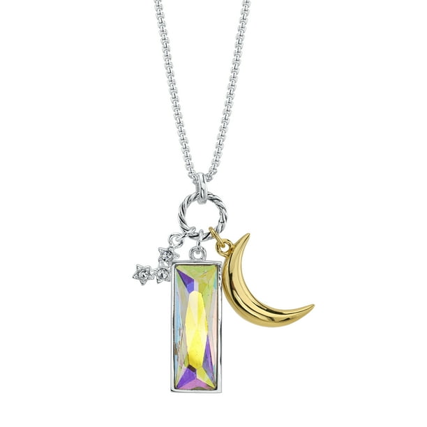 Believe By Brilliance Believe By Brilliance 14kt Gold Flash Plated Cubic Zirconia And Crystal I Love You To The Moon Back Pendant Necklace 18 2 Walmart Com Walmart Com