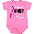 thumbnail image 3 of Inktastic Breast Cancer Awareness Nobody Fights Alone Pink Ribbon Boys or Girls Baby Bodysuit, 3 of 5