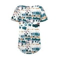 thumbnail image 4 of Xihbxyly Dress Shirts for Women, Women's Short Sleeve Tunic Shirt Pleated Mesh Blouses Summer Floral Tops Square Collar Loose Pleated Blouse Tunic Tops to Wear with Leggings #4, 4 of 6