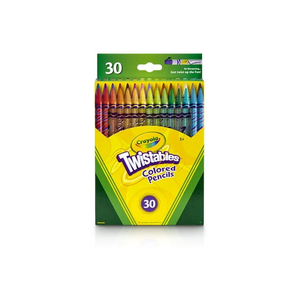 Lápices de colores Crayola Twistables, herramientas de arte siempre afiladas para niños, 30 unidades