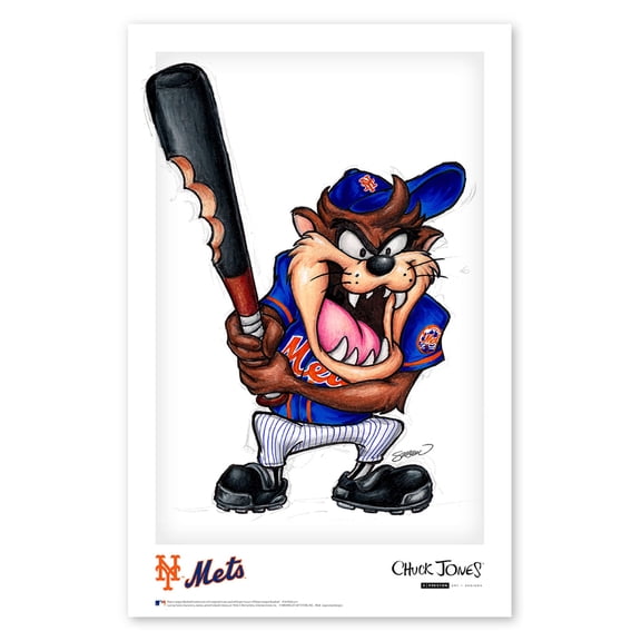 Tasmanian Devil New York Mets 11'' x 17'' Looney Tunes Fine Art Print