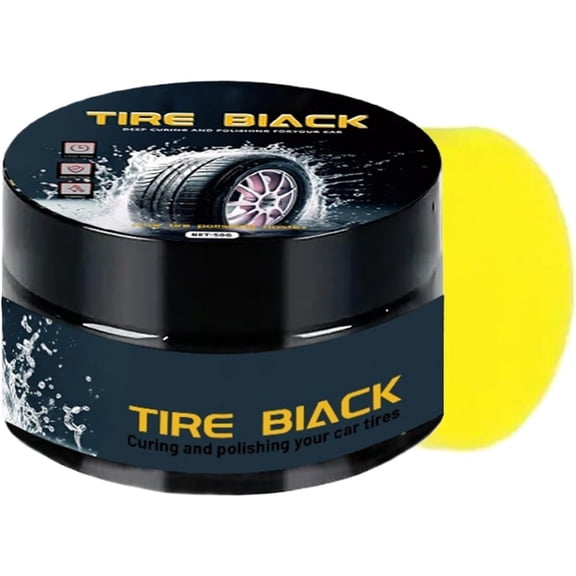 Tire Shine Wax, 50g Protective Paste with Sponge for Car SUV