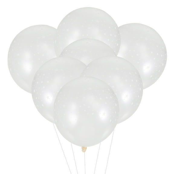 100 Pcs Balloons White Bride Decorations Thickened Bridal Shower Sky Pentagram