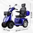 thumbnail image 2 of QEEKA All Terrain Heavy Duty 4 Wheel Electric Mobility Scooter for Adults & Seniors,1000W Motor,500 LBS Capacity,Long Range Battery,Blue, 2 of 7