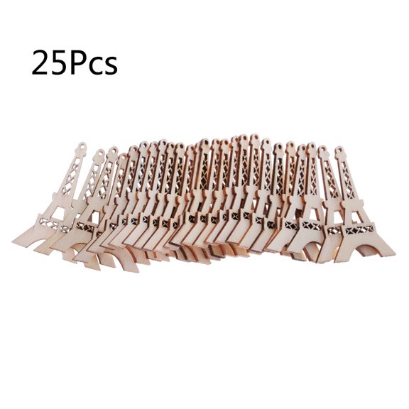 YUUZONE 25 Pcs/Set for Eiffel Tower Craft Cutout Kit Unfinished Wooden Slices DIY Access