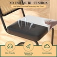 thumbnail image 6 of Mid Century Modern Cantilever Dining Chair, Breathable Rattan Cane Back Side Chair with PU Leather Cushion and Black Metal Frame, Set of 2, Black, 6 of 10