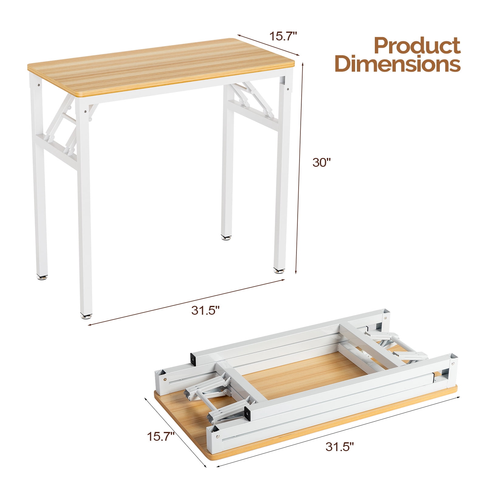 Ktaxon Folding Writing Computer Desk Home Office Study PC Writing Table, Oak