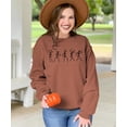 thumbnail image 4 of Womens Halloween Dancing Skeleton Sweatshirts Spooky Season Crewneck Shirt Long Sleeve Horror Skull Pullover Top, 4 of 10