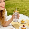 thumbnail image 6 of Bow-Tied Glass Cups with Lids and Straws, Cute Tumbler Drinking Glasses with Straw, Reusable Iced Coffee Cup for Smoothie Juice , Gift for Women Girls, 6 of 6