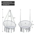 thumbnail image 3 of Costway Hanging Hammock Chair Macrame Swing Handwoven Cotton Backrest Garden Grey, 3 of 9