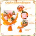 thumbnail image 3 of Armscye Yellow Crochet Flower Bouquet, Handmade Knitted Flowers with Card, Just for You Forever Bouquet, End of Year Graduation Thank You Gift for Teacher, Her, Friend, Farewell Arrangement, 3 of 7