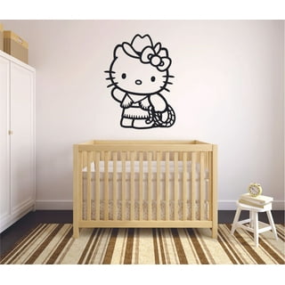 5 W x 6 H HELLO KITTY LOS ANGELES DODGERS VINYL STICKER DECAL