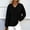 Black, variant on GuzomFashion Womens Beige V-Neck Long Sleeve Sweatshirt - Soft Stretch Relaxed Fit for Casual & Layering Daily Wear,Size 2XL