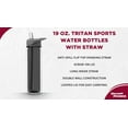 thumbnail image 3 of Tritan Sports Bottles with Straw 19 oz. Set of 6, Bulk Pack - Great for Gym, Hiking, Cycling, Camping, Backpacking, School - Charcoal, 3 of 5