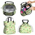 thumbnail image 2 of Mushroom and Frog Green Pattern Drawstring Insulated Lunch Bag for Women, Stain-Resistant Large Lunch Tote with Multi-Pockets for Work Office, 2 of 6