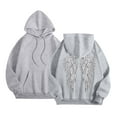 thumbnail image 4 of Shadoumai Angel Sweatsuit For Women Slim Fit Angel Wing Print Hoodie And Loose Pants Fall Winter Trendy Casual Tracksuits, 4 of 6