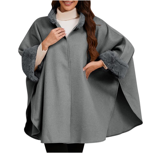 Cardigan pour Femmes, Cardigans pour Femmes, Cape à Col Couleur Unie Automne/hiver Décontracté Tricoté, Col pour Femmes, Capes pour Femmes