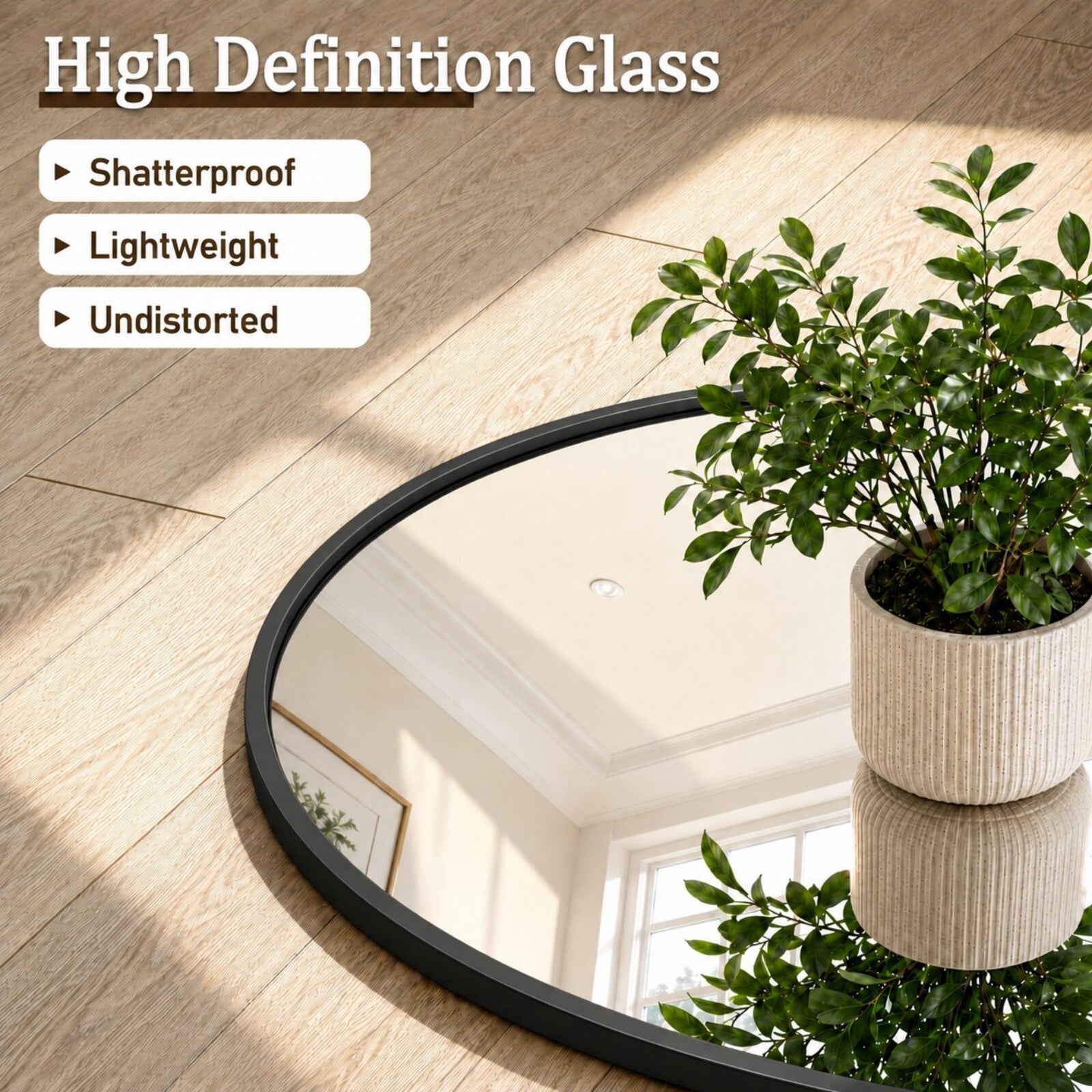 Mirrasia 71.3" x 26" Arched Full Length Mirror Floor Mirror with Stand，Black