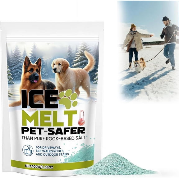 Inglocoh 2026 Pet Safe Ice Melt - 0.2lb Bag, Safe for Concrete & Sidewalks, Rapid-Acting Melting Salt for Driveway, Steps, Outdoor Stairs, Non-Messy & Long-Lasting, All-Season Use (1PCS)