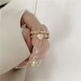thumbnail image 2 of Anillos con diseño de doble zirconia y ópalo en forma de corazón, anillo abierto de oro único, joyería para mujer, 2 of 7