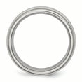 thumbnail image 2 of Acier Inoxydable Poli Brossé Croisé Conception 7mm Ridged-Edge Bande Anneau 10 Taille, 2 of 6