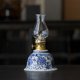 thumbnail image 4 of Decoración del hogar, apariencia de metal y cerámica. No requiere fuente de alimentación. Lámpara de aceite de porcelana azul y blanca, lámpara de escritorio, lámpara de camping para exteriores, luz d, 4 of 9