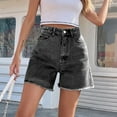 thumbnail image 4 of KALE Jean Shorts Womens American Trendy Loose Casual Women's New Denim High Waist Slimming Trousers Denim Shorts Women Short Dark Gray, 4 of 6