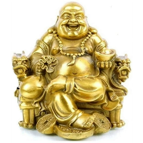 Nvzi Fengshui Buddha Statue for Lucky & Happiness God of Wealth,Brass Buddhist Statues (Medium)