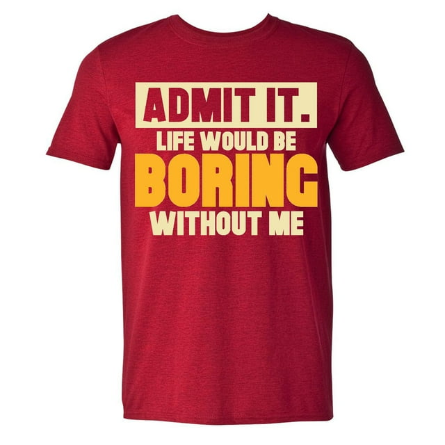 Oversized Tshirts for Men Admit It Funny Sarcastic Novelty Letter Print Red Fall Top size M