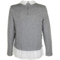 thumbnail image 2 of maison Jules Womens Layered Pullover Blouse, Grey, XX-Small, 2 of 3