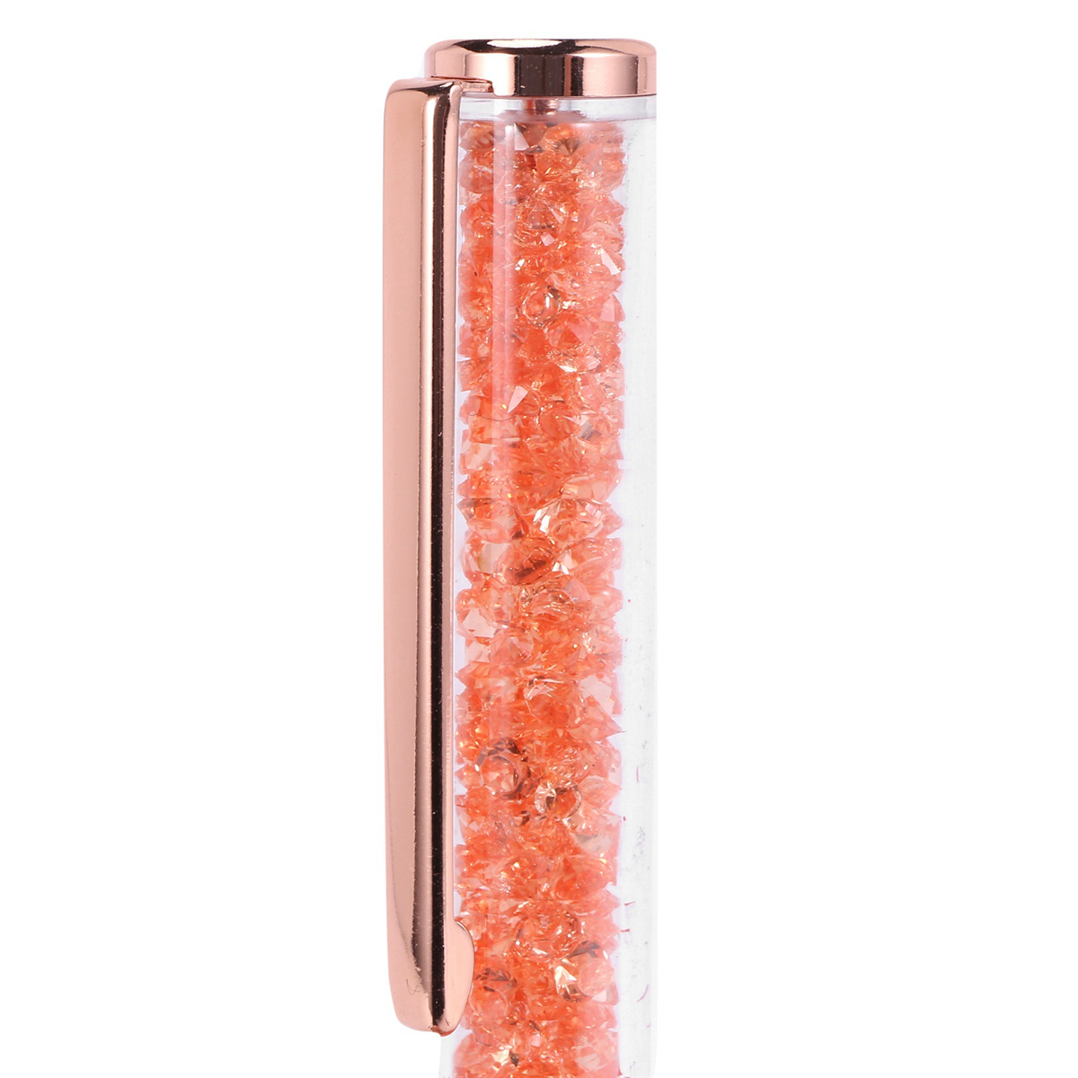 Rose Gold Pen Bling Crystal Ball Point Pen Black Ink Pen with 18 Extra Refills (Rose Gold 18 Pack),18 x Ballpoint Pens 18 x Extra Black Refills,Rose Gold