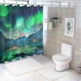 thumbnail image 7 of Orinice Aurora Mountains Lake Bathroom Decor Set with Hooks Chic Modern Polyester Fabric Shower Curtain 36x72, 7 of 7