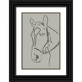 thumbnail image 1 of Sommers, Mindy 11x14 Black Ornate Wood Framed with Double Matting Museum Art Print Titled - On the Line Horse, 1 of 4