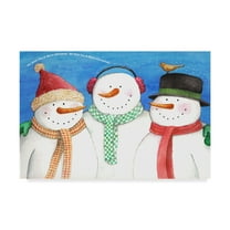 Trademark Fine Art 'Three Snowmen Sing' Canvas Art by Melinda Hipsher