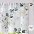 thumbnail image 2 of White Flower Curtains 27Inches Wide 36 Inches Length 2 Panels Beautiful White Floral Rod Pocket Window Curtain Plant Printed Curtains for Kitchen Bathroom, 2 of 6