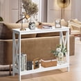 thumbnail image 2 of Giantex  Console Table, Sofa Side Table w/Heavy-Duty Support & X-Shaped, Narrow Accent Entryway Table, White, 2 of 8